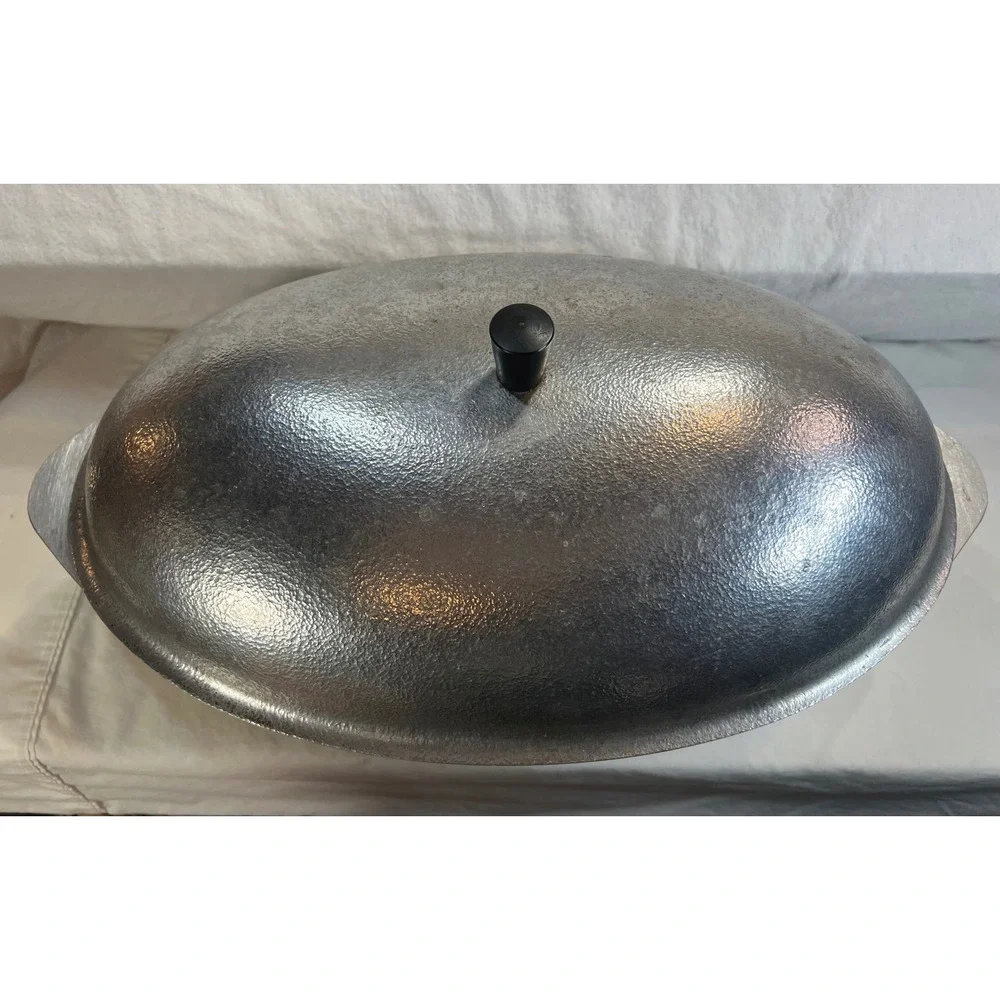 Vintage Dr Koch Hammercraft Aluminum‎ Oval Roaster Dutch Oven Lid 18.5 Inch